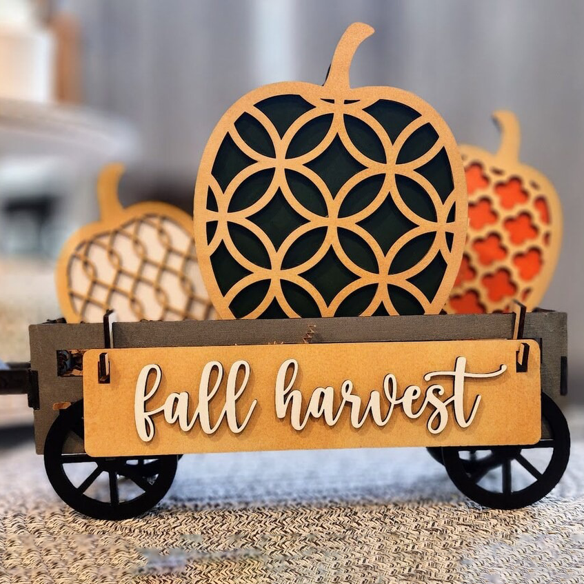 Cozy Fall Vibes: Interchangeable Shelf Sitter Inserts for Autumn Home Decor