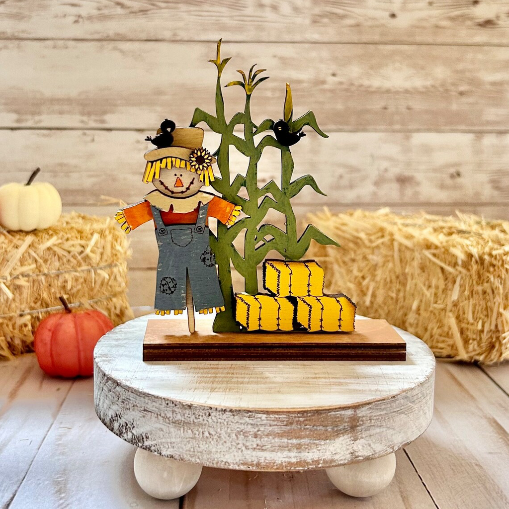 Fall Tiered Tray Decor - Standing Fall Display