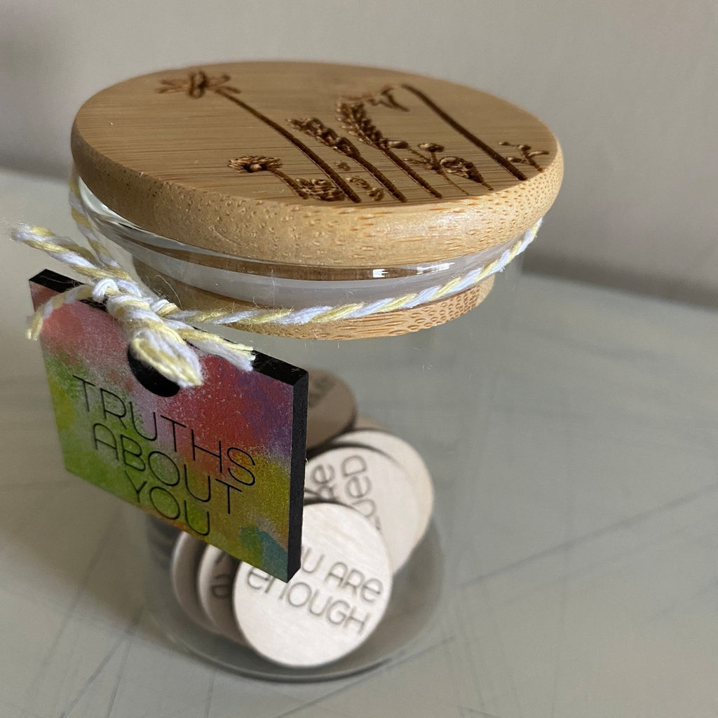 Truths about you - positive affirmation token jar gift