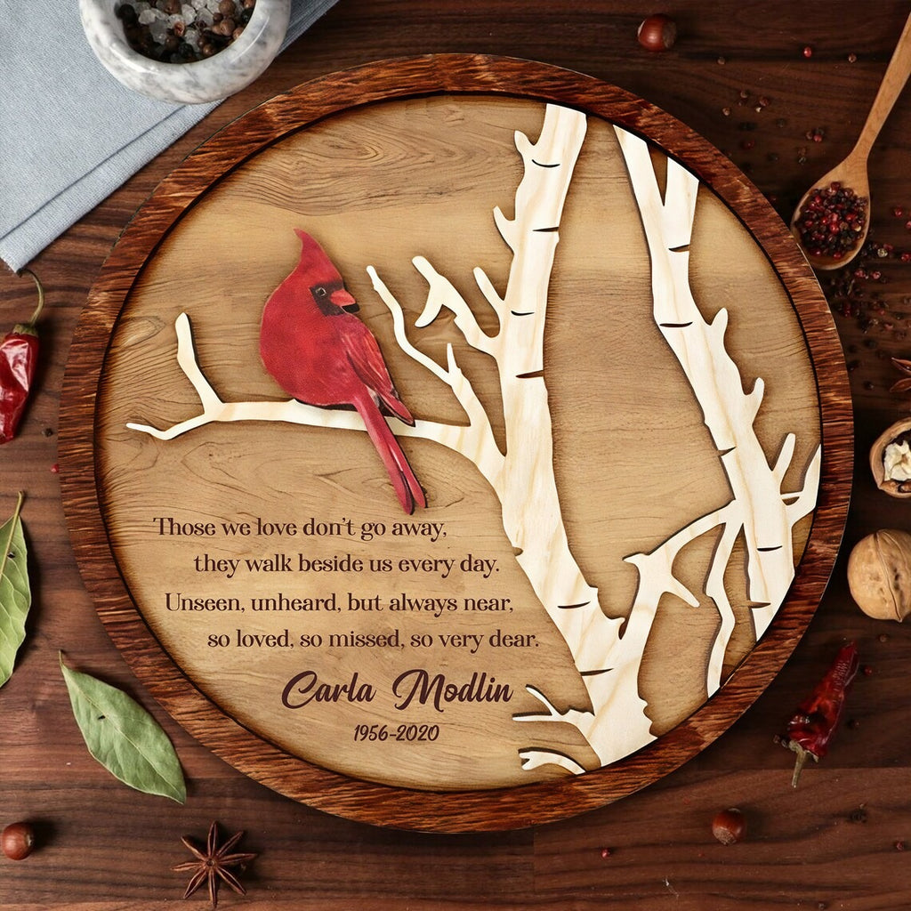 Personalized Cardinal Wood Sign, Memorial Gift
