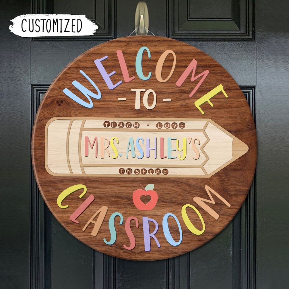 Personalized 3D Teacher Door Sign, Classroom Welcome sign