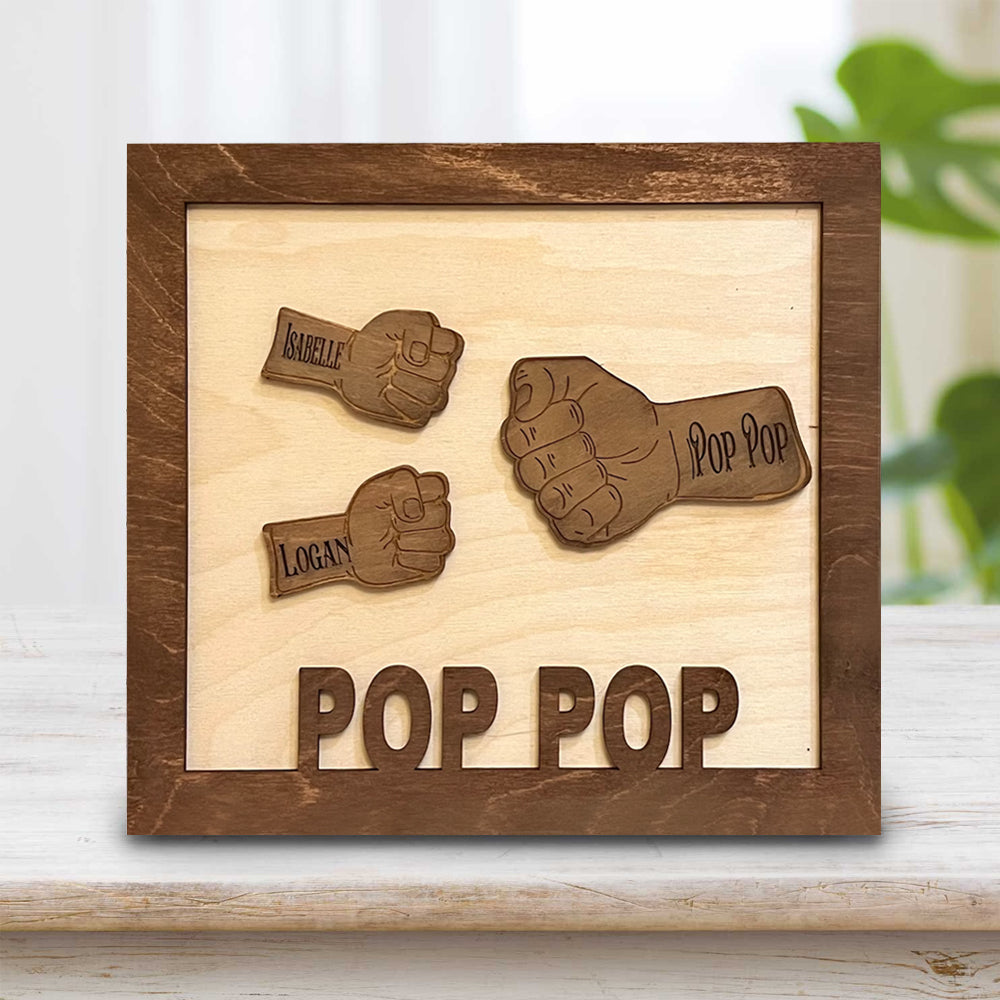 Personalized Wooden Fist Bump Sign - Father's Day Gift