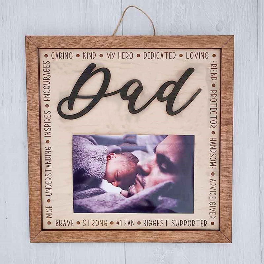 Personalized Wooden Father's Day Picture Frame, Gift For Dad - Father's Day Gift