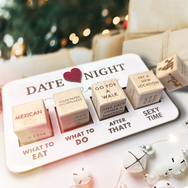 Date Night Dice After Dark Edition - Christmas Activities Version - Wooden Board Game for couple