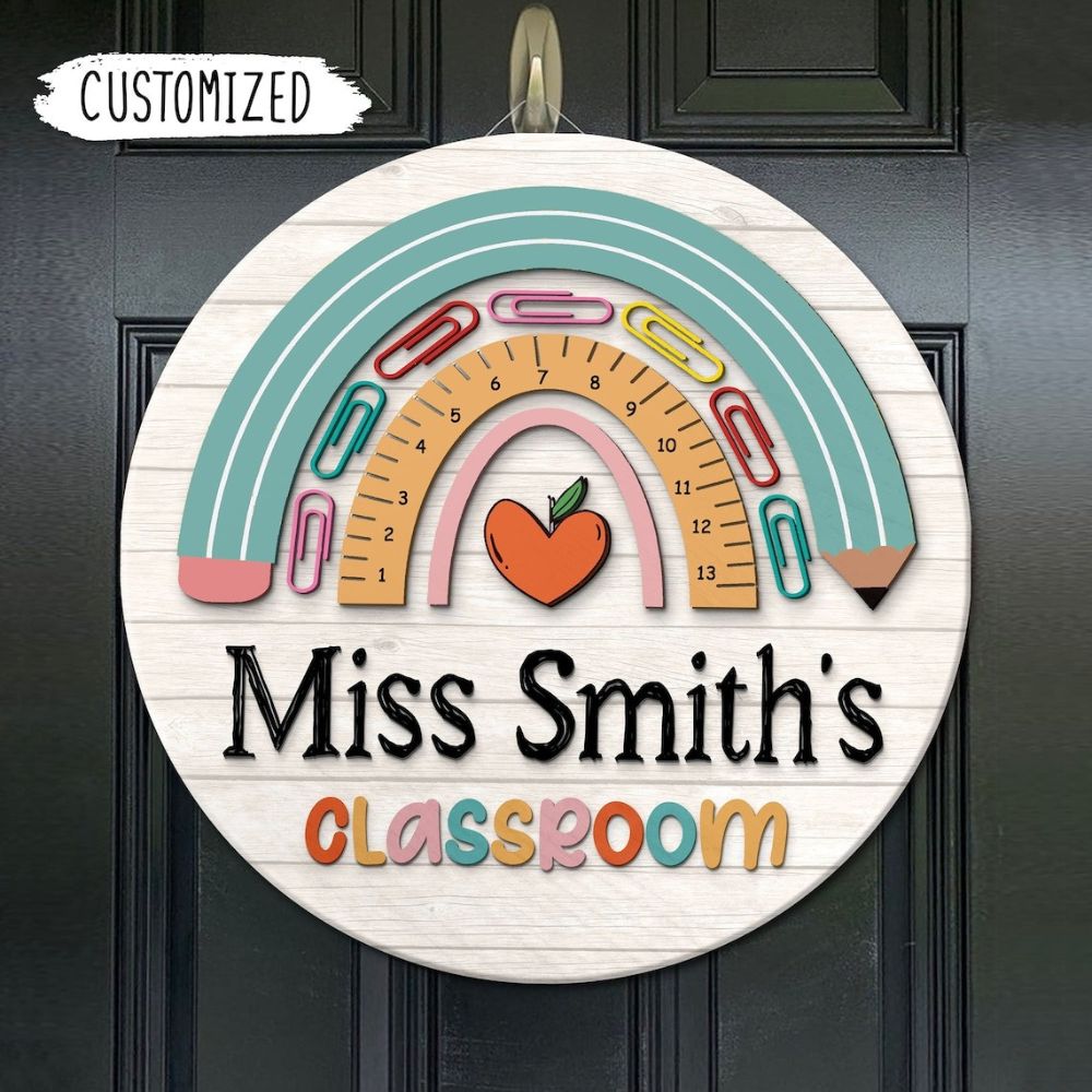 Personalized 3D Teacher Door Sign