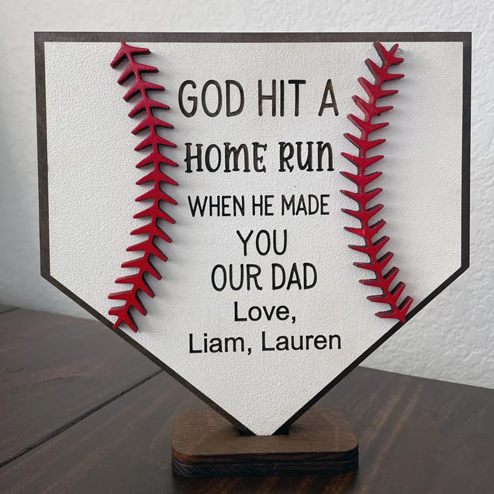 God Hit A Homerun When He Made You Our Dad - Unique Gifts for Baseball Fans