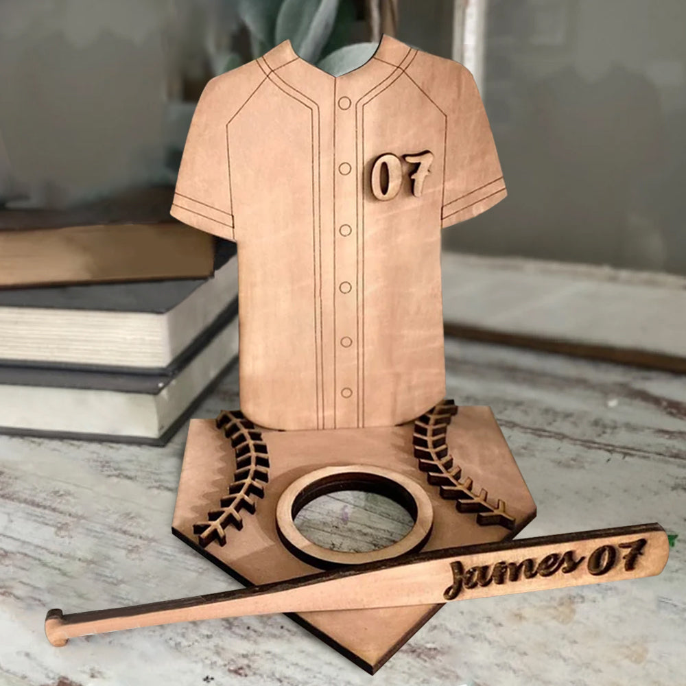 Personalized Wooden Baseball Display - Father's Day Gift