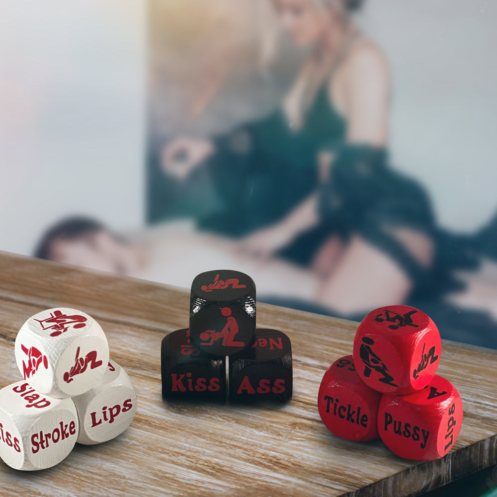 Personalized 3 Wooden Adult Dices - Spicy Dices Game For Couple