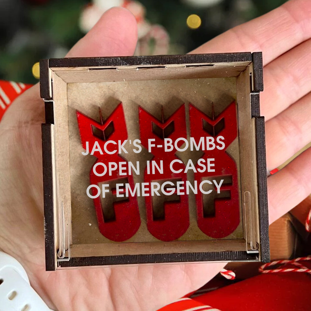 Personalized F-bombs Open In Case Of Emergency - Funny Christmas Gift For Friends, Coworkers
