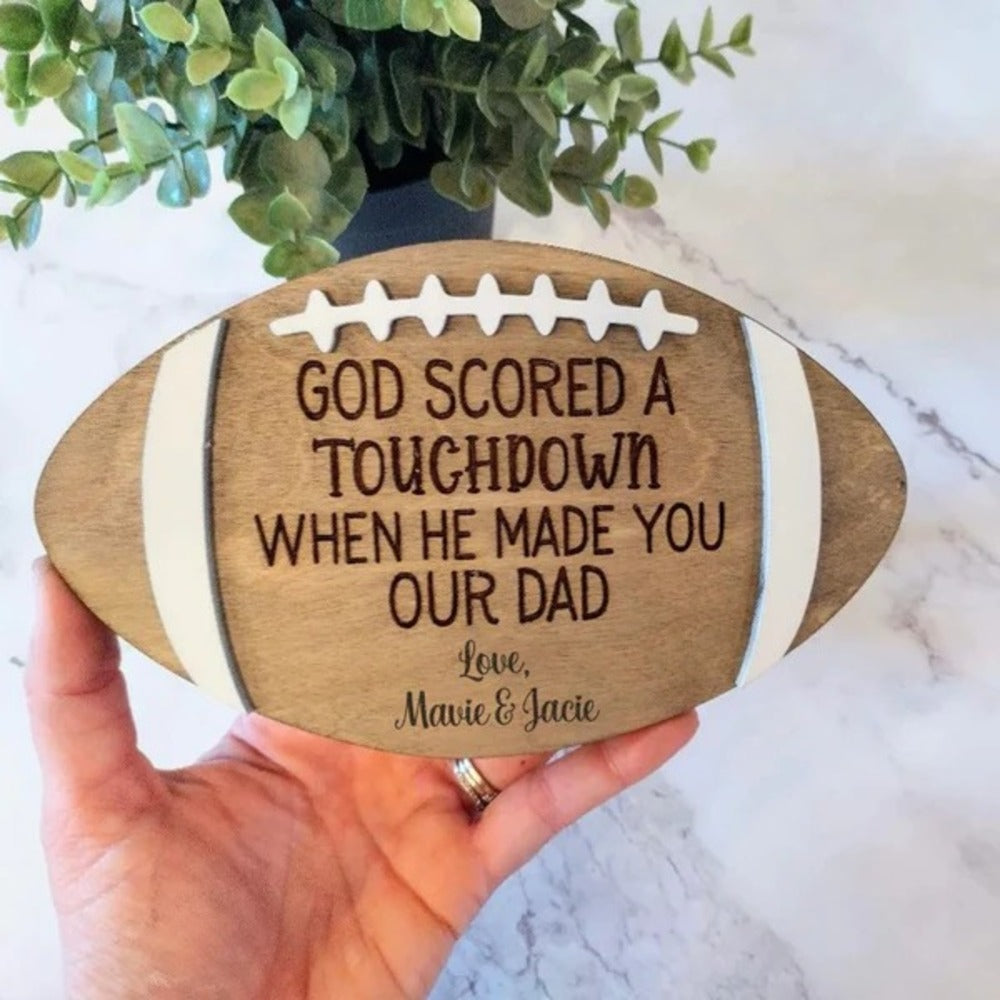 Personalized God Scored A Touchdown Woodsign