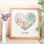 Personalized Heart Map - Wedding & Anniversary Gift for Travel Lover