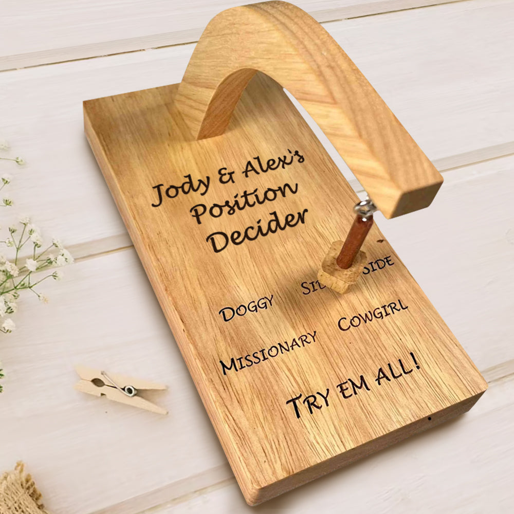 Personalized Wooden Couple Position Decider - Adult Fun Activities