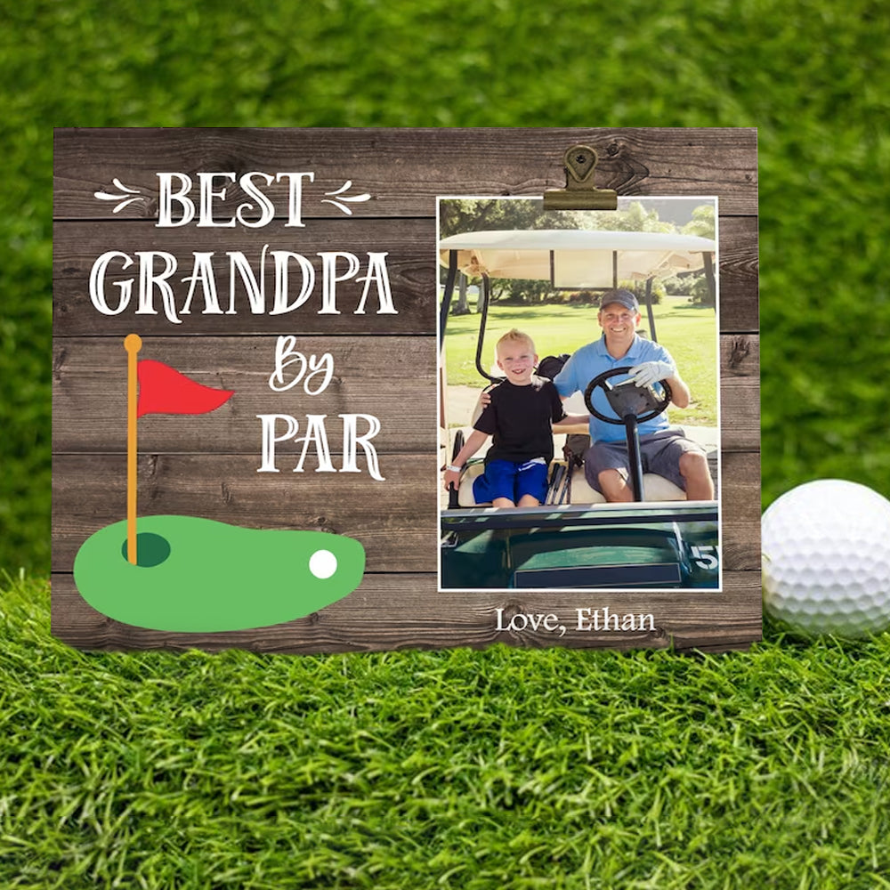 Personalized Best Grandpa By Par Frame With Photo - Father's Day Gift