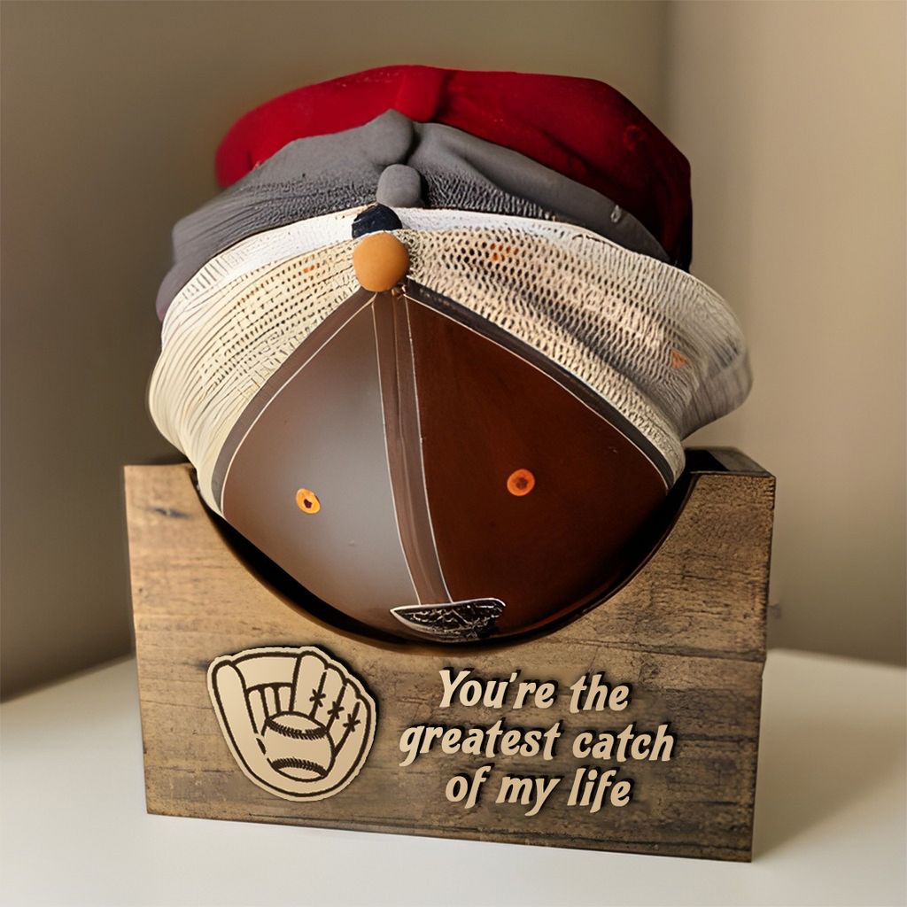 Personalized Layered Wooden Hat Holder, Gift For Baseball Lover - Christmas Gift