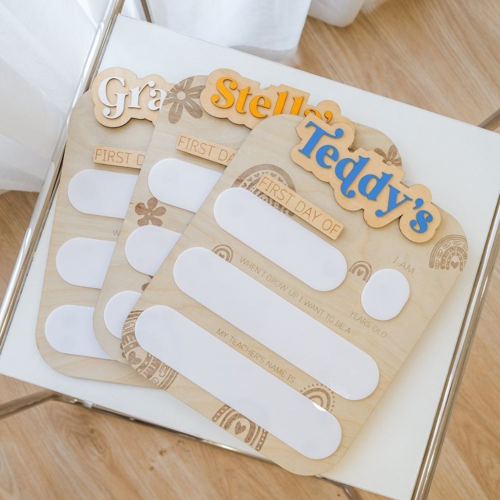 Personalized Wooden First Day Of School Sign