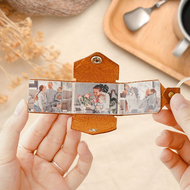 Personalized Photo Leather Envelope Keychain - Best Gift For Him