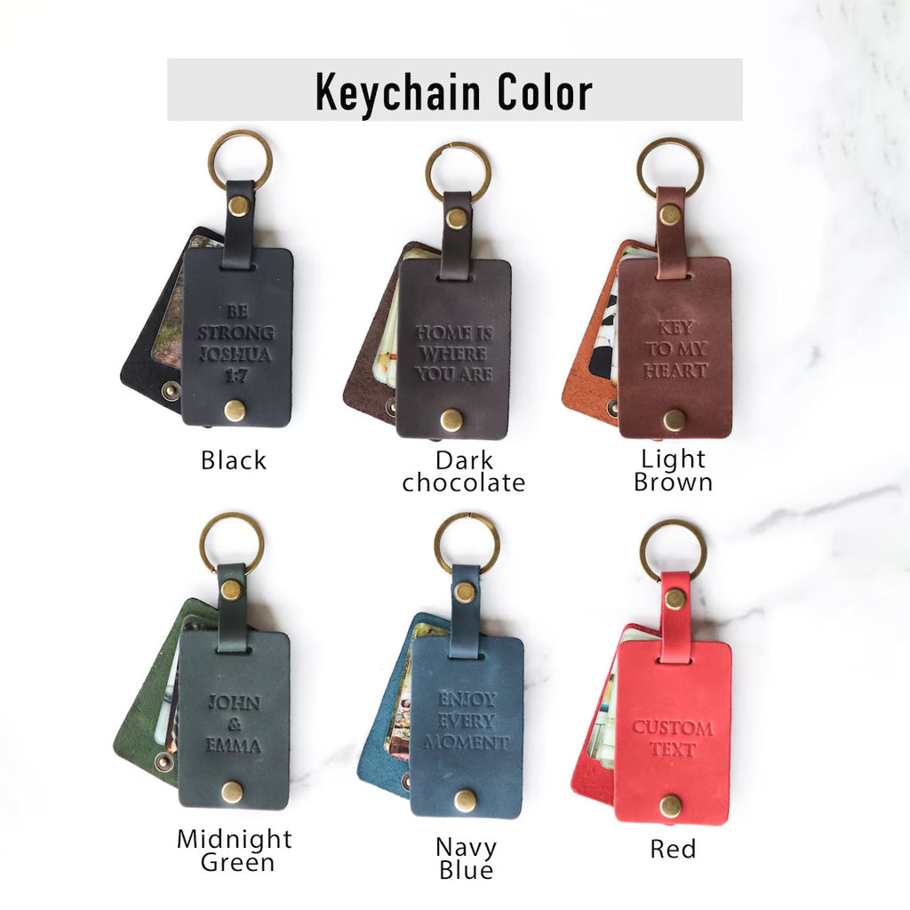 Man Accessory Leather Keychain With Photo, Gift For Him