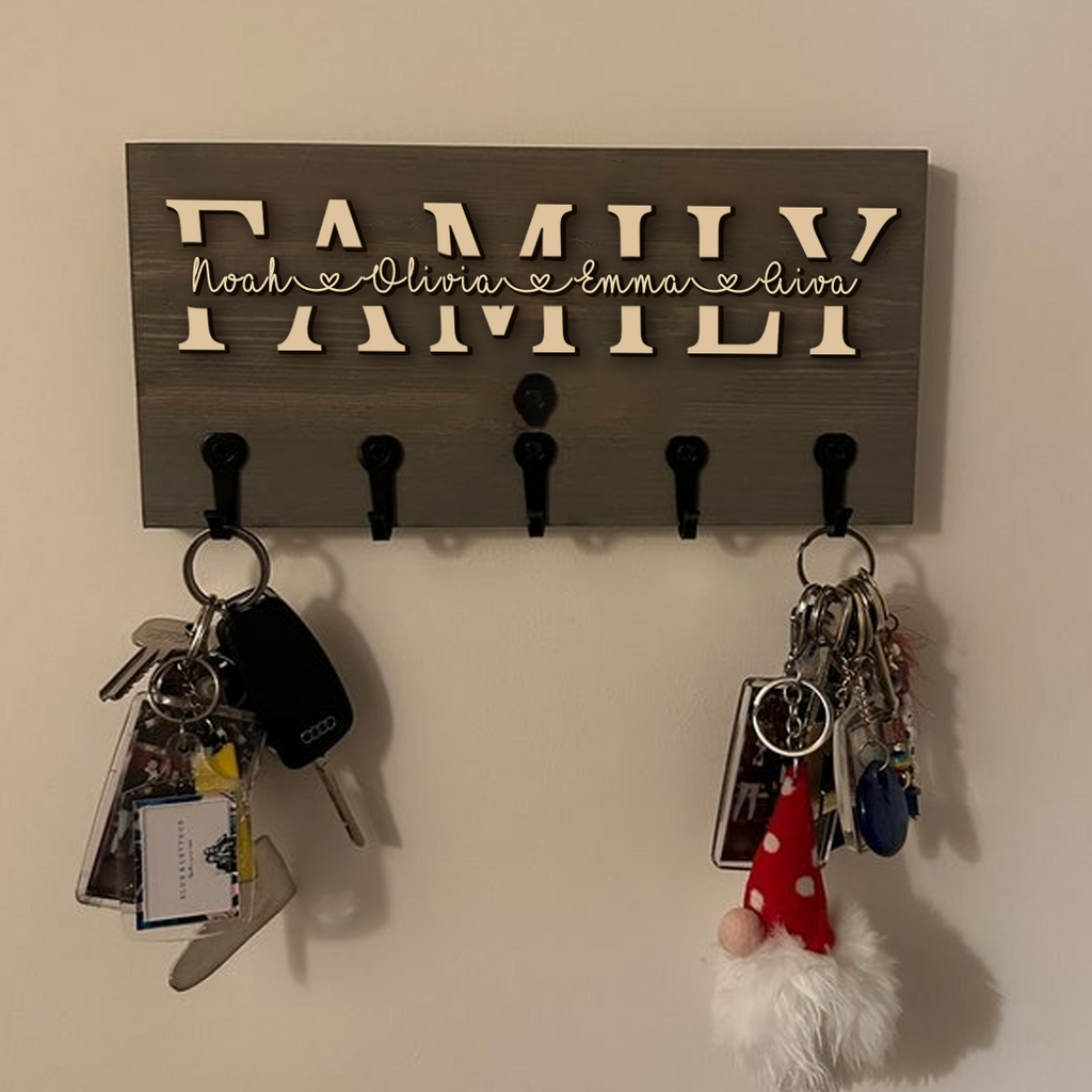 Key Holder with Hooks - Christmas Family Decor, Christmas Couple Gift