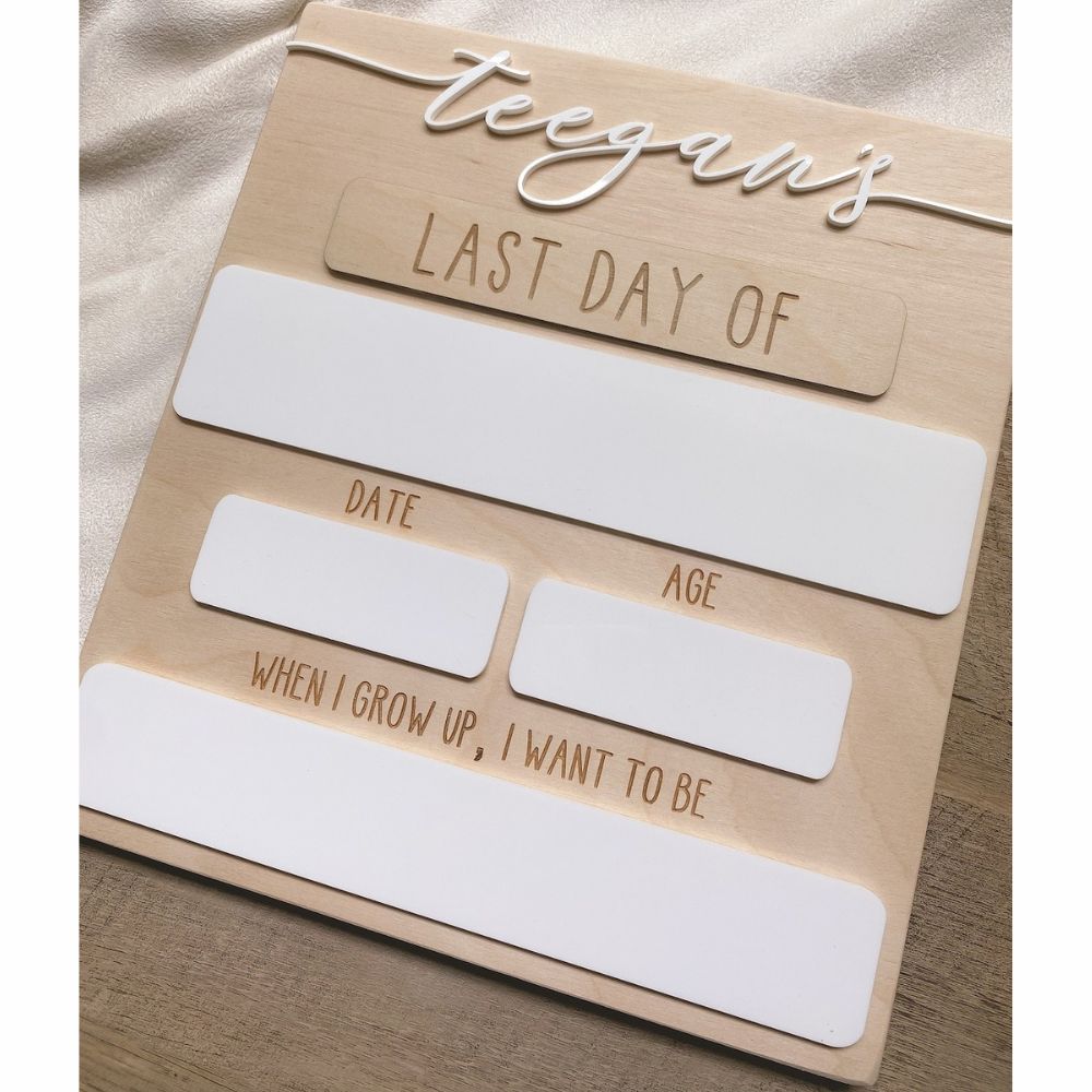 Personalized Engraved First and Last Day of School Sign