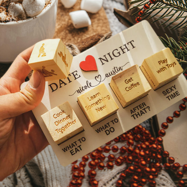 Date Night Dice After Dark Edition - Christmas Gift - Wooden Board Game for couple