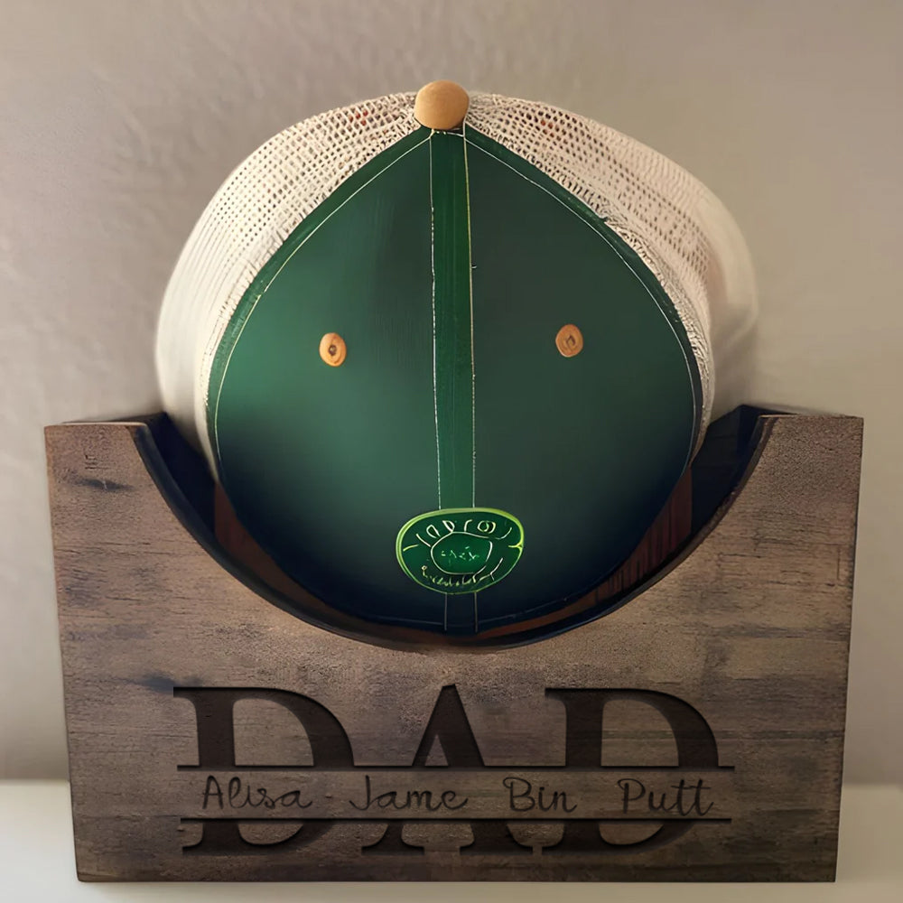 Custom Wooden Hat Holder Box With Kids' Name Birthday Gift