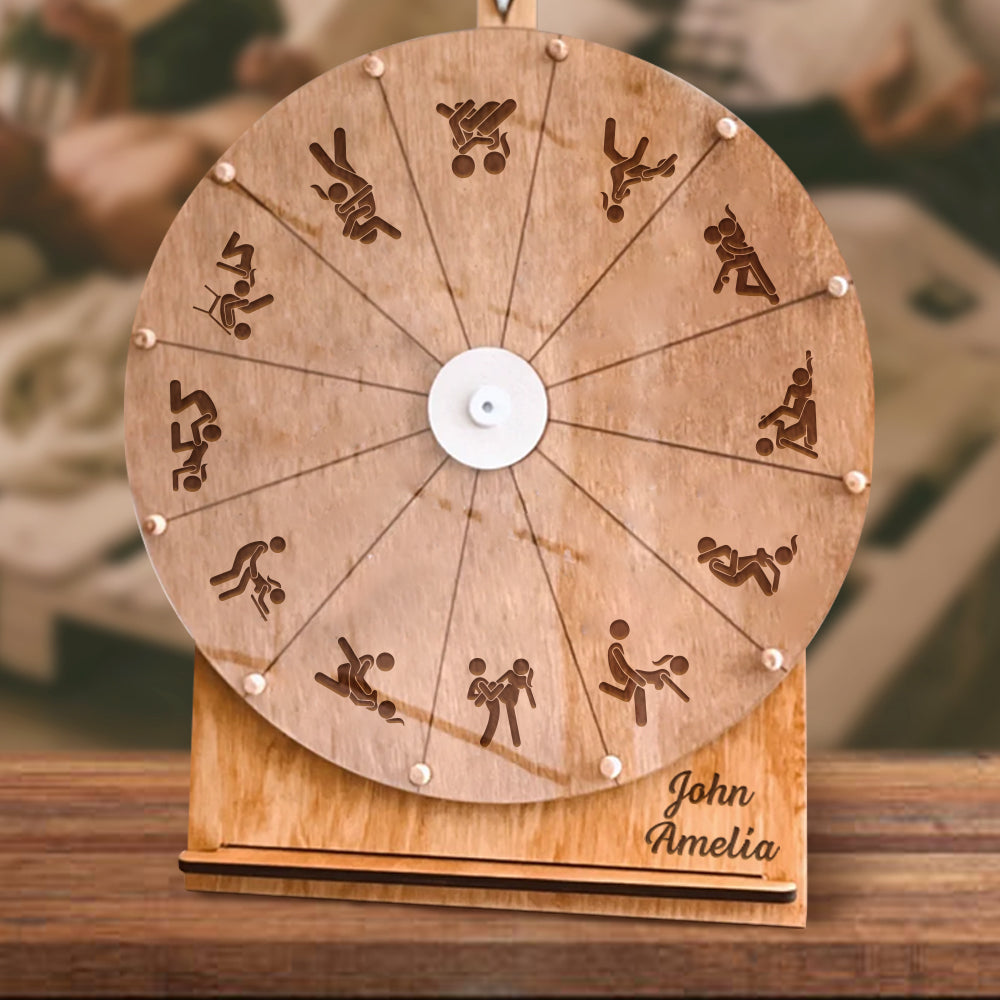 Personalized Wooden Couple Wheel Spinner - Fun and Unique Couple Gift