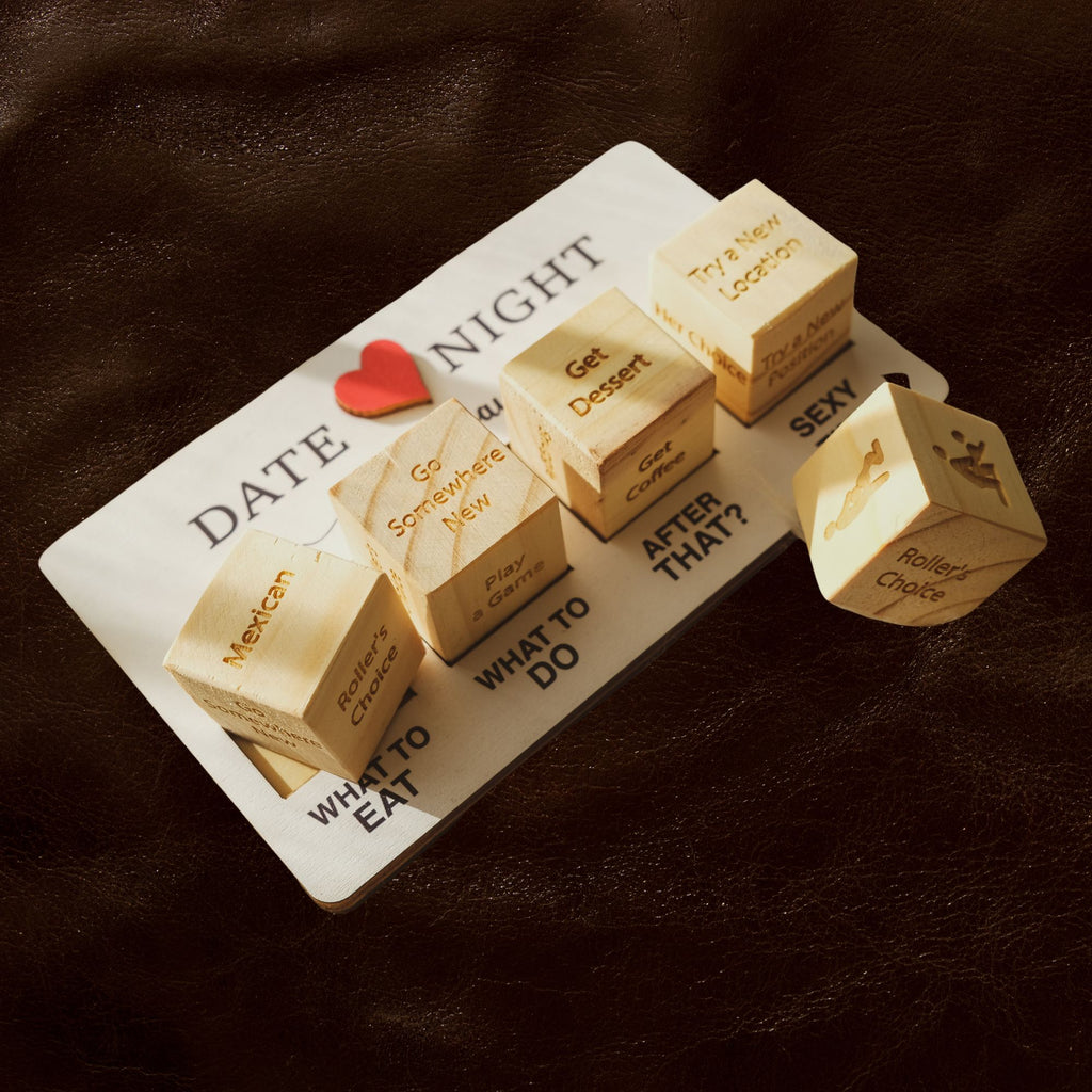 Date Night Dice After Dark Edition - 5th Anniversary Gift - Wooden Board Game for couple