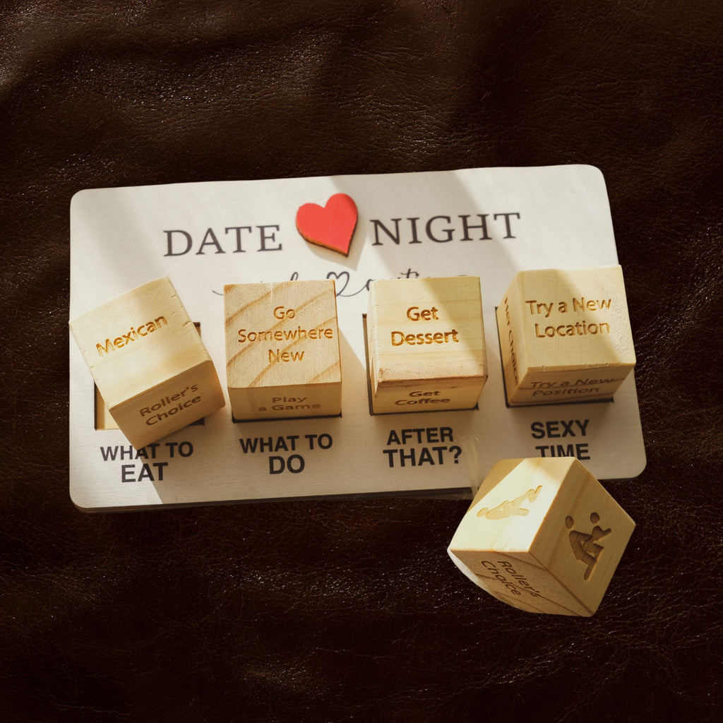 Date Night Dice After Dark Edition -Anniversary & Valentine Gift - Wooden Board Game for couple