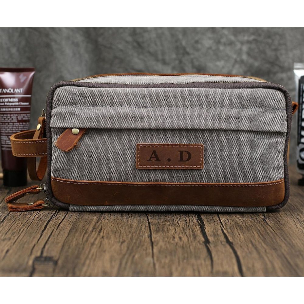 Personalized Toiletry bag canvas anniversary gifts for him