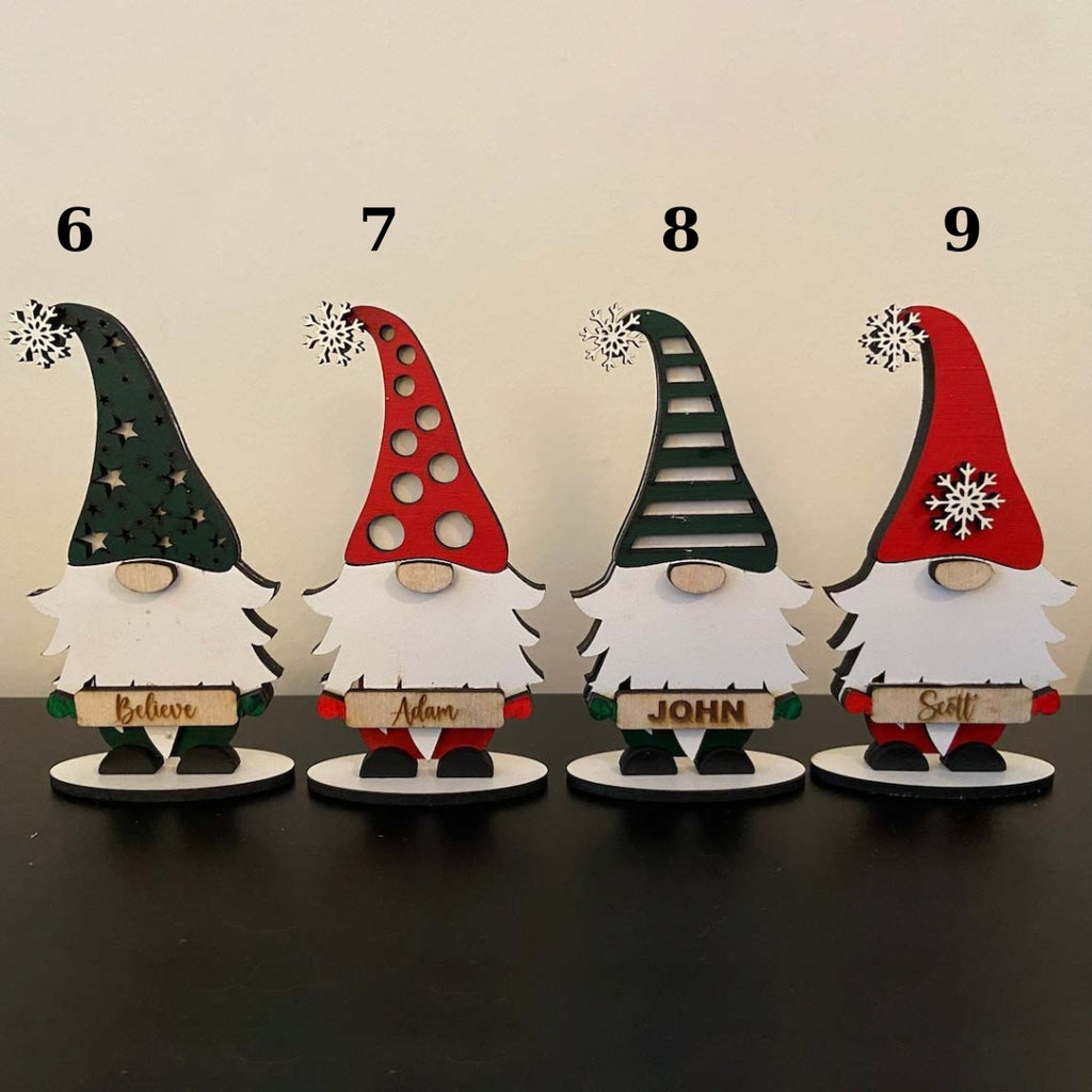 Personalized Christmas Gnomes Bundle With Stands