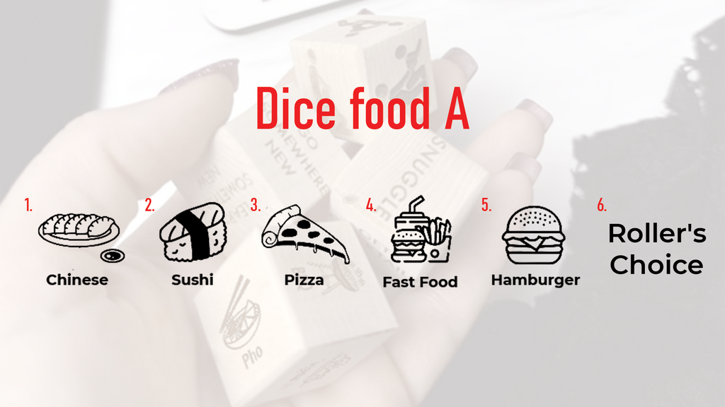Date Night Dice After Dark Edition With Various Food Dice Choices