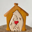 Personalized Wooden Bear Family With Shelter Puzzle