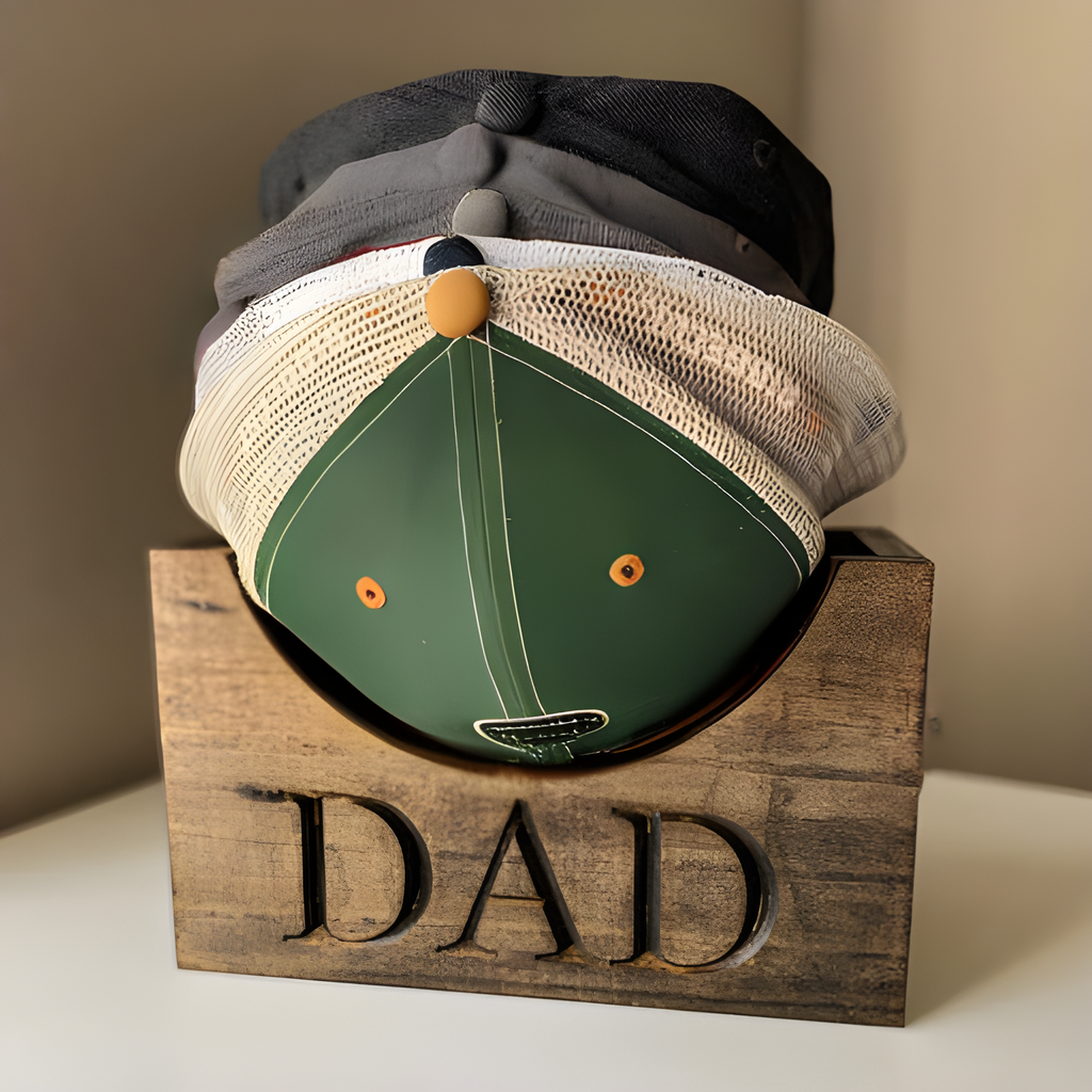 Personalized Wooden Hat Holder Box - Baseball Hat Holder