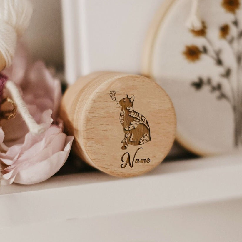 Personalized Butterfly Printed Memorial Box for Cat