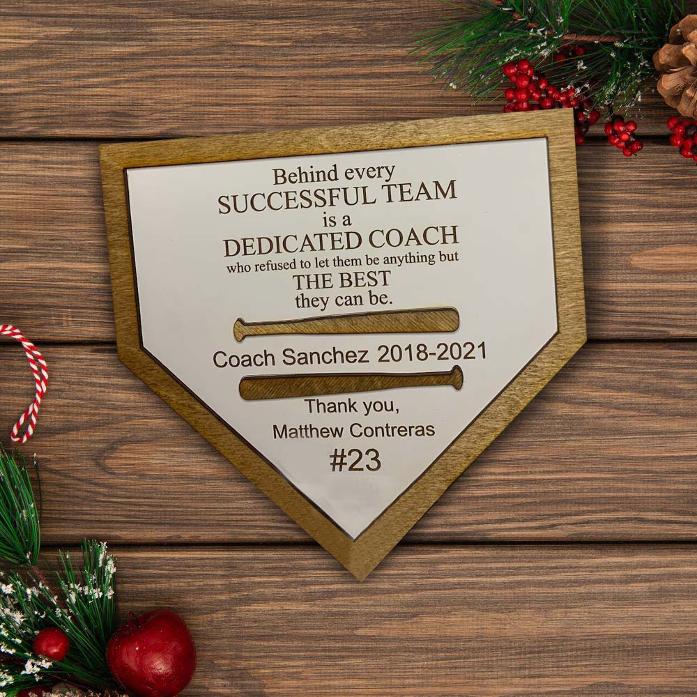 Baseball Coach Appreciation Gift Plaque - Christmas Coach Gift