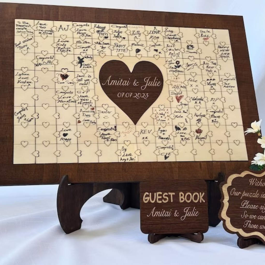 Personalized Jigsaw guestbook - Wedding guest book alternative