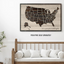 Personalized US travel map - wood anniversary gifts