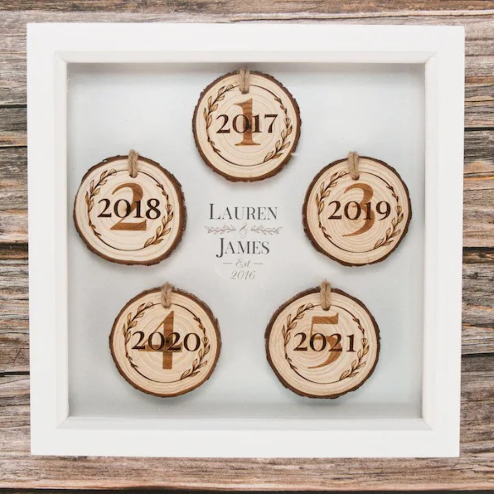 Personalized 5th Anniversary Wooden Frame