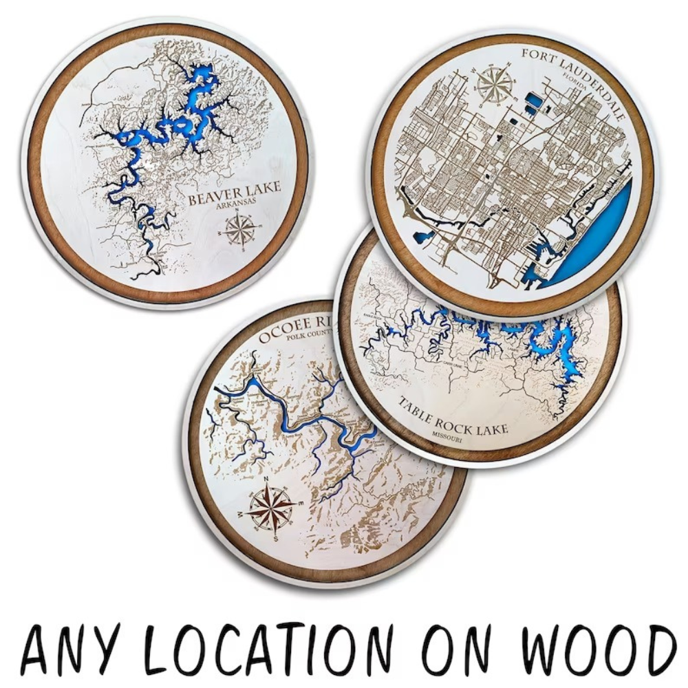 Custom Wooden Map - Anniversary Gift For Couples