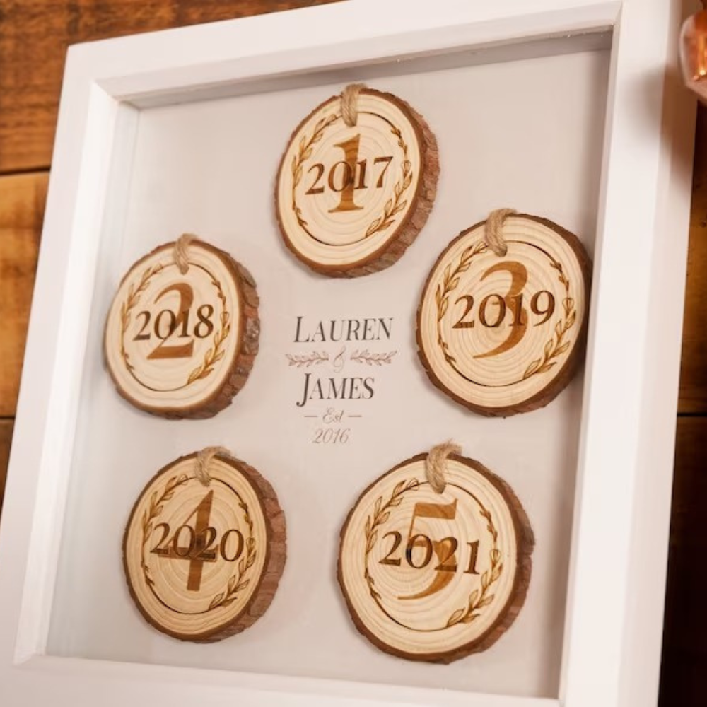 Personalized 5th Anniversary Wooden Frame