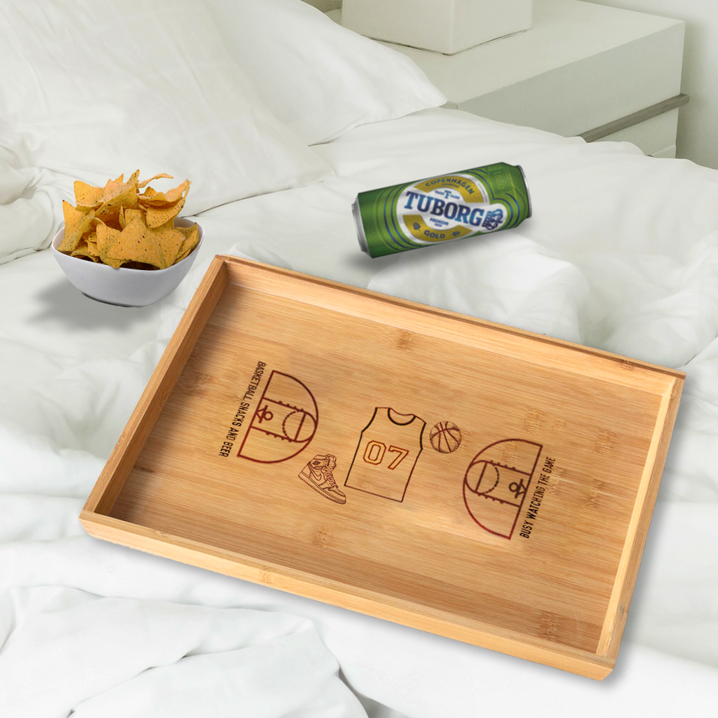 Personalized Wooden Sport Food Tray, Half Time Snacks Tray - Christmas Gift For Men