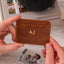 Personalized Leather Slim Credit Card Holder With Metal Photo - Father's Day Gift