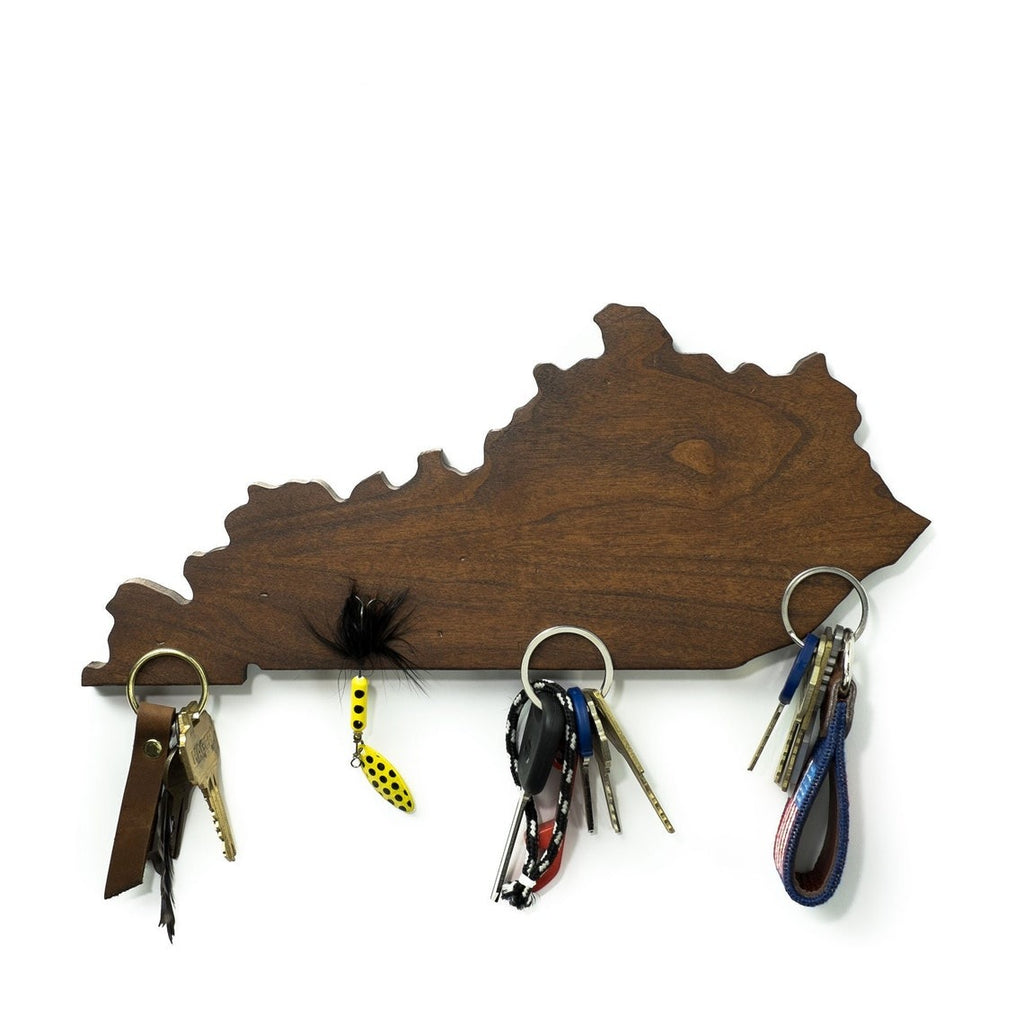 Wooden Magnetic Key Hanger US State Shape