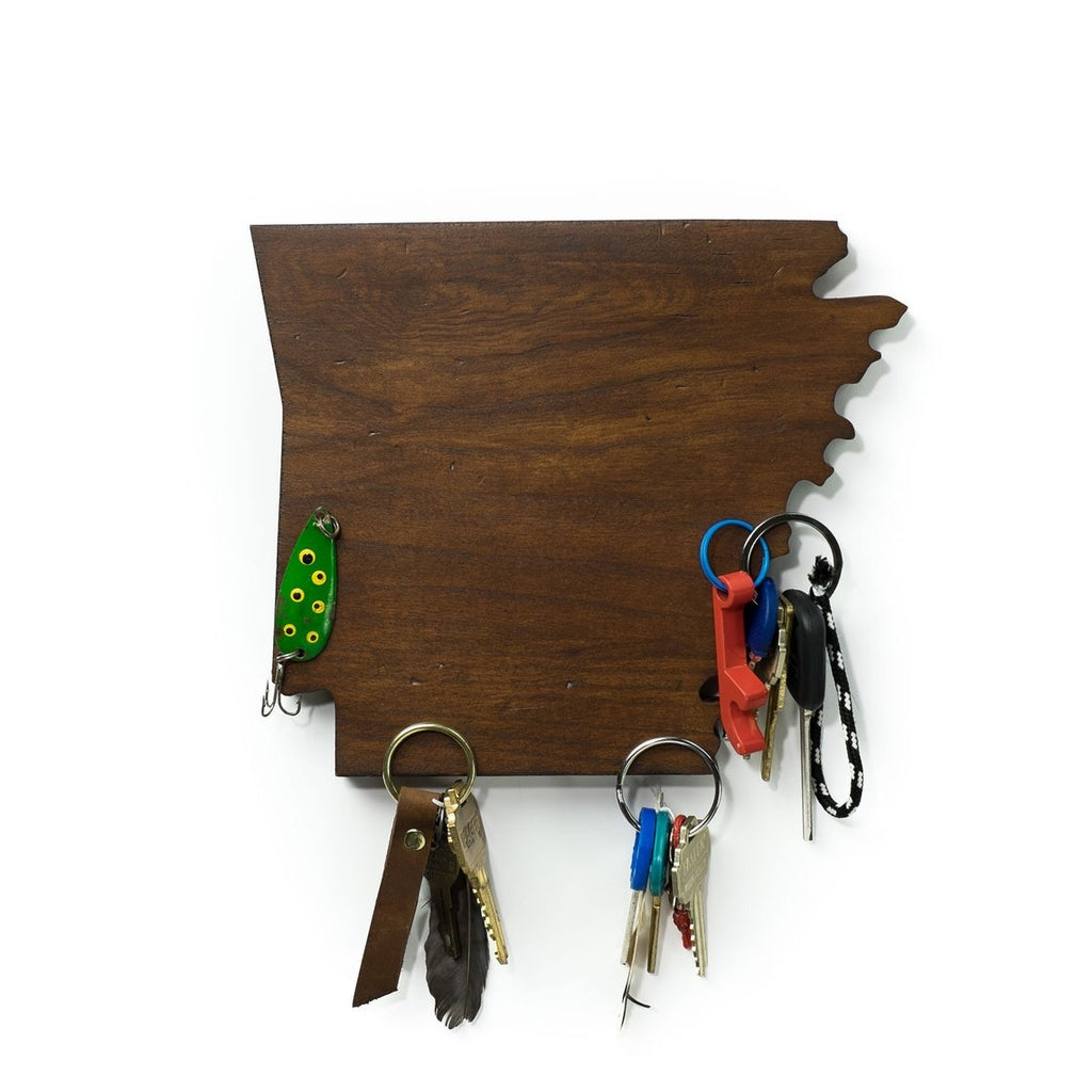Wooden Magnetic Key Hanger US State Shape