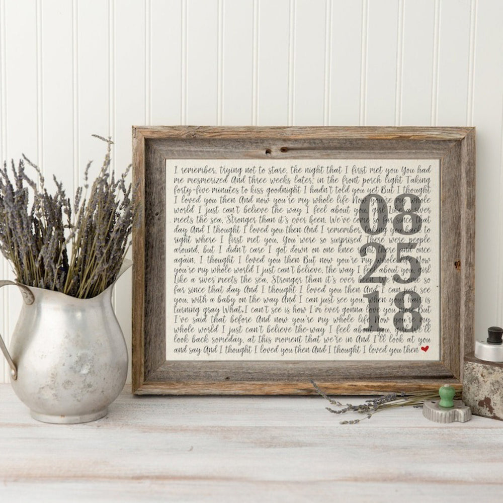 Personalized Wooden Frame Song Lyrics With Date - Anniversary Gift
