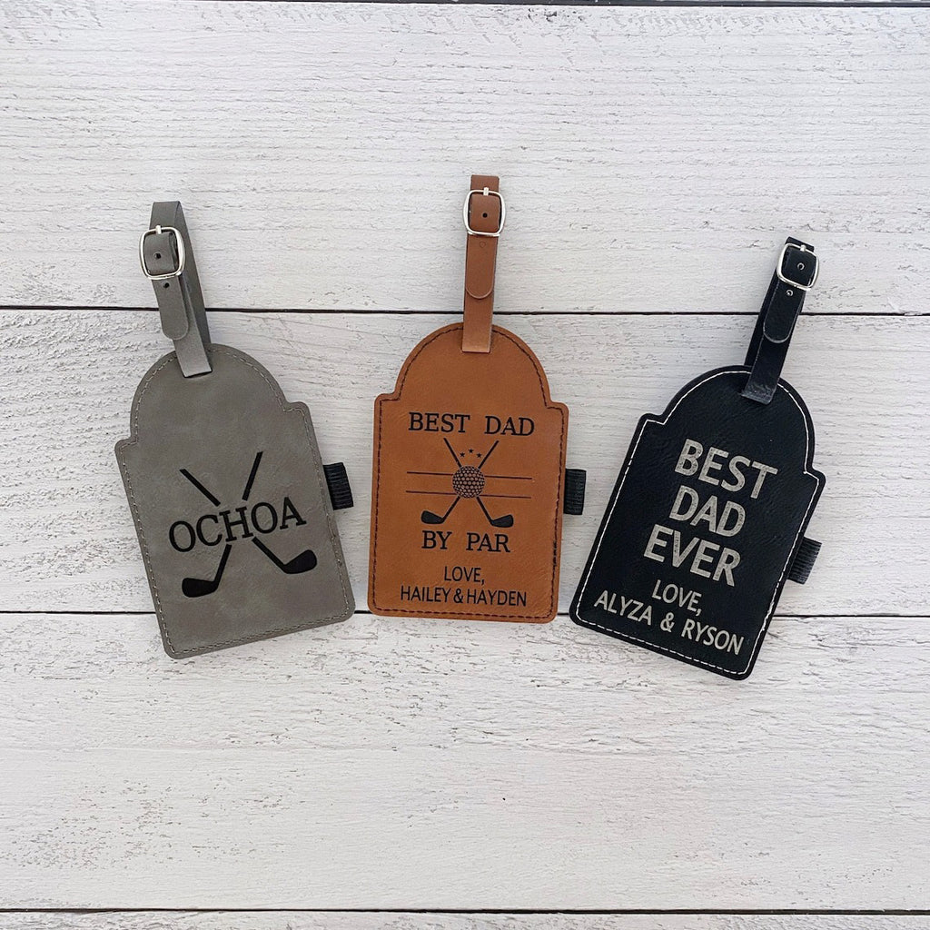 Personalized Leather Golf Tee Holder With Initials - Best Dad Ever - Father's Day Gift
