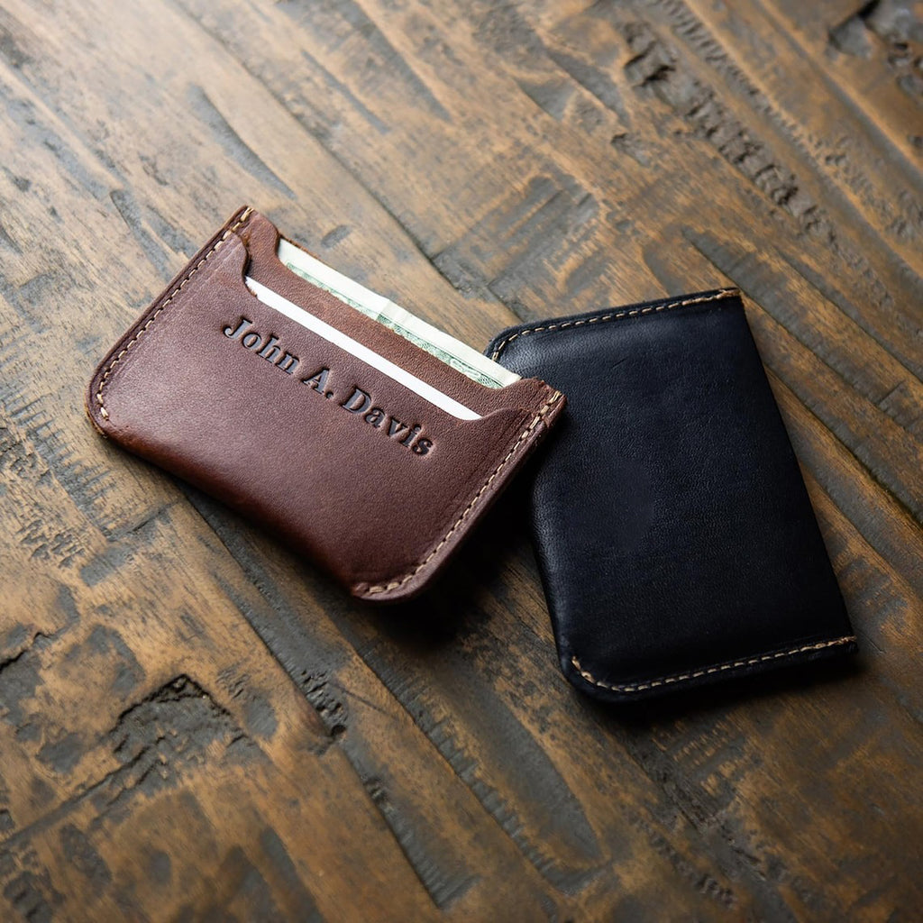 Personalized Slim Wallet With Name Engraved- Wallet for him