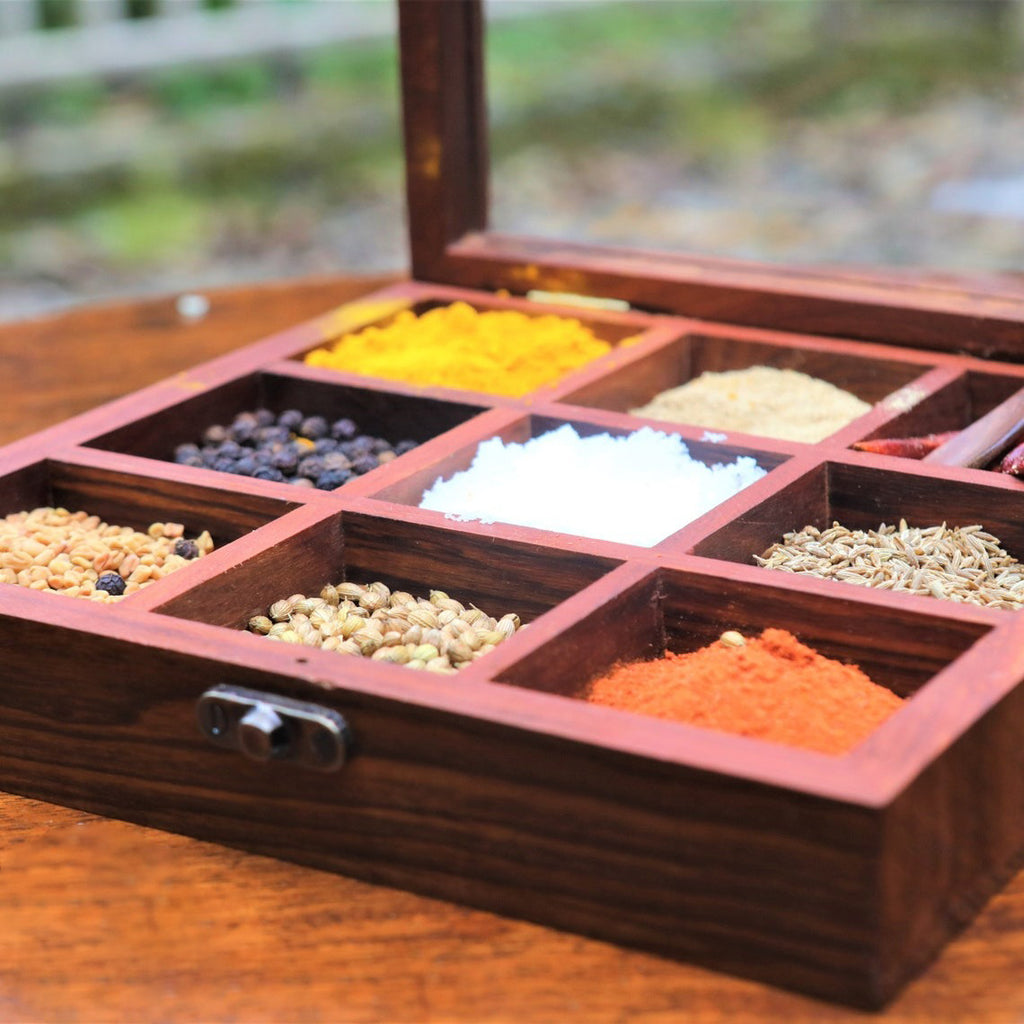 Wooden Spice Box, Kitchen Organizier and Storage  - Christmas Gift