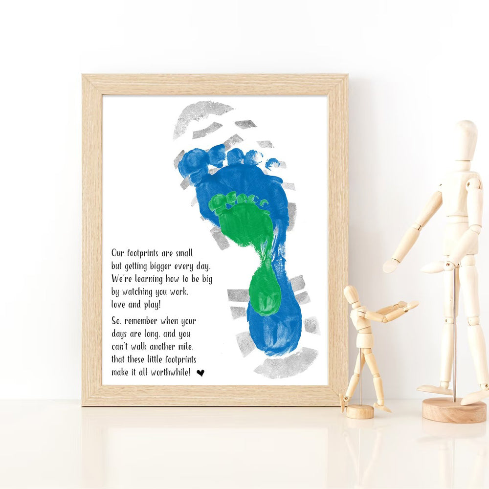 Little Footprint Art For Dad - Footprint Sign - Father's Day Gift