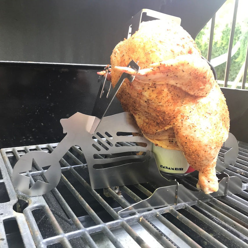 Funny Flaming Chicken Stand, Beer Can Chicken Holder, Grill BBQ Cooking Gift - Christmas Gift For Him